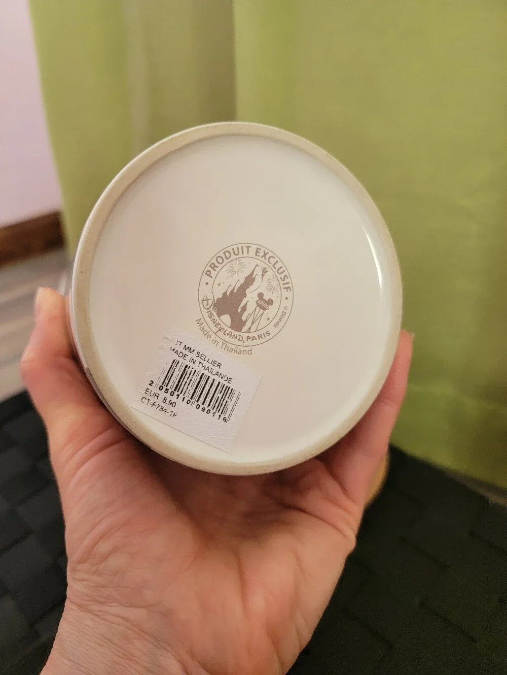 White Ceramic Canister with Taupe Mickey Silhouette